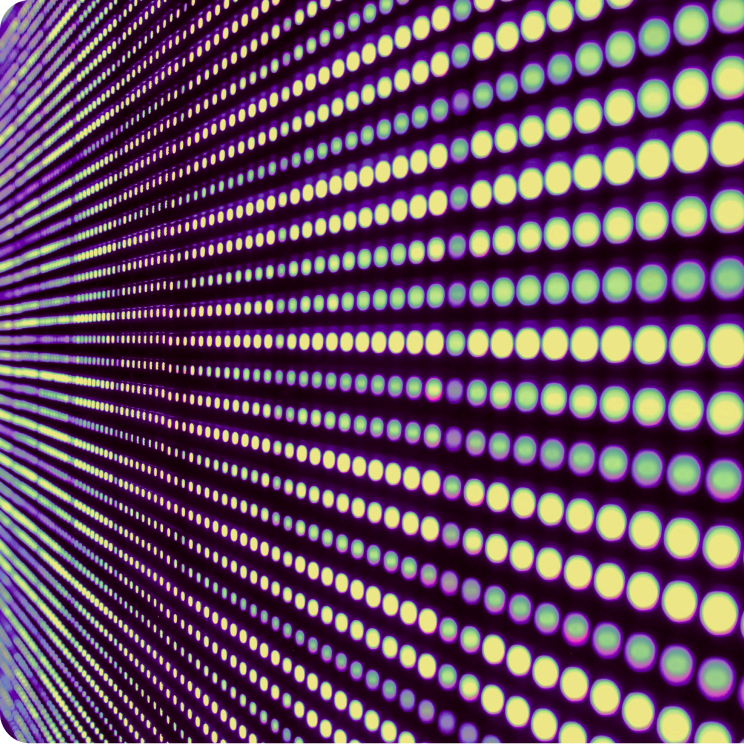 Painel de LED em close